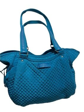Vera Bradley Glenna Satchel Teal Quilted Tote Bag | Shoulder Bag